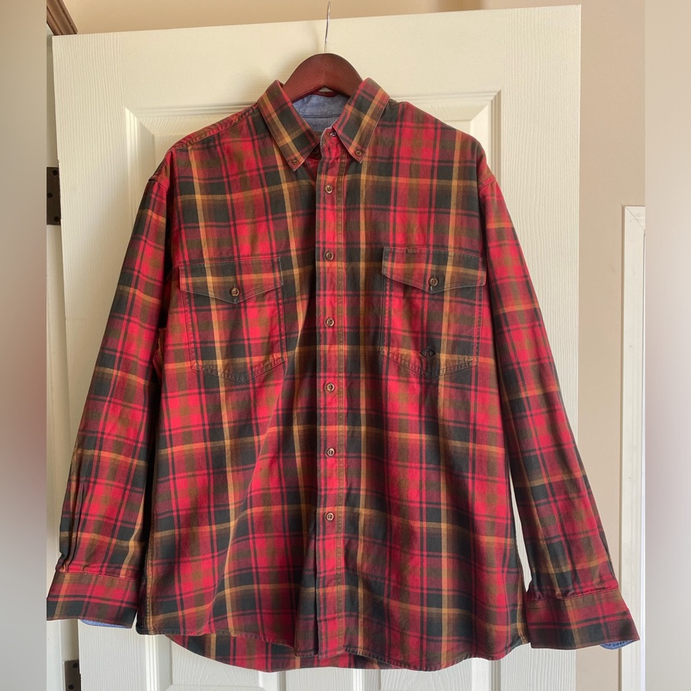 Roper Men's Red and Black Plaid Button Down Shirt